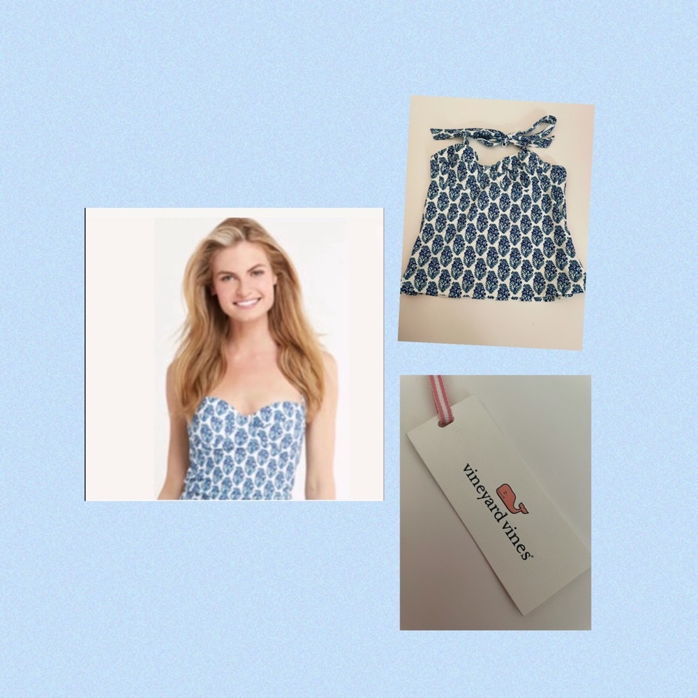 Vineyard Vines Shell Flour Print Tankini Top NWT